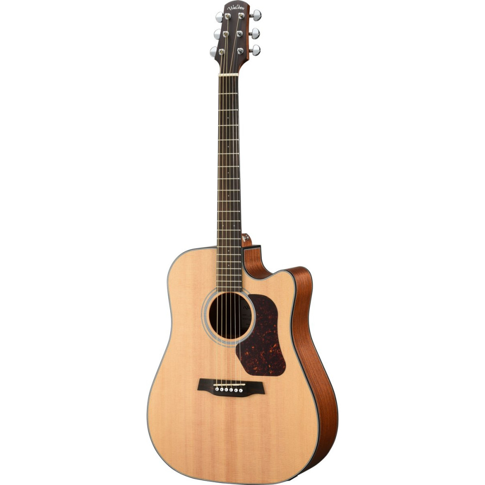 Walden WAD550CEW Steel String Guitar, Dreadnought Cut, Solid Top, OP Finish, EQ, Gigbag
