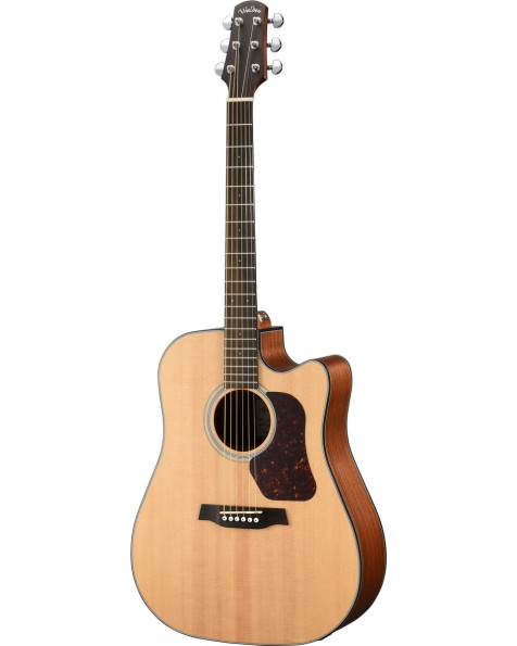 Walden WAD550CEW Steel String Guitar, Dreadnought Cut, Solid Top, OP Finish, EQ, Gigbag