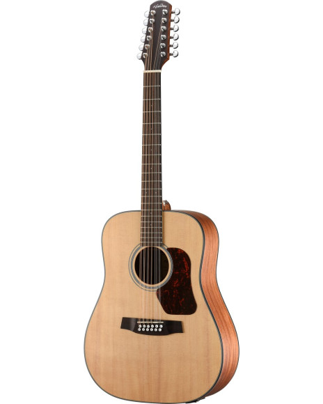 Walden WAD552EW Steel String Guitar, 12-String, Dreadnought, Solid Top, matt, E Q, Gigbag