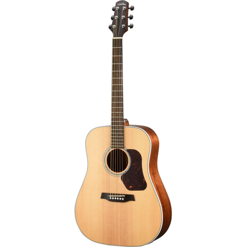 Walden WAD740EW Steel String Guitar, Dreadnought, all solid, Satin Finish, EQ, Gigbag