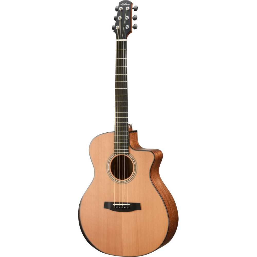Walden WAG2070RCEH Steel String Guitar, Grand Auditorium Cut, All Solid, Satin, EQ , Case