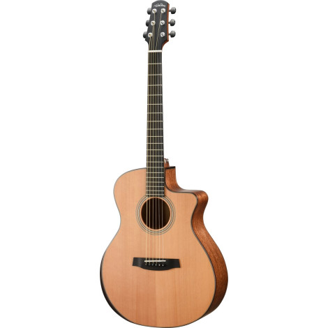 Walden WAG2070RCEH Steel String Guitar, Grand Auditorium Cut, All Solid, Satin, EQ , Case