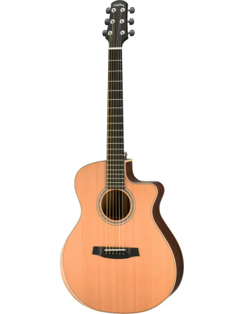 Walden WAG3033RCEH Steel-string Guitar, Grand Auditorium Cut, all-solid, satin, EQ , Case