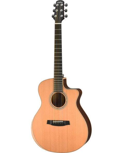 Walden WAG3033RCEH Steel-string Guitar, Grand Auditorium Cut, all-solid, satin, EQ , Case