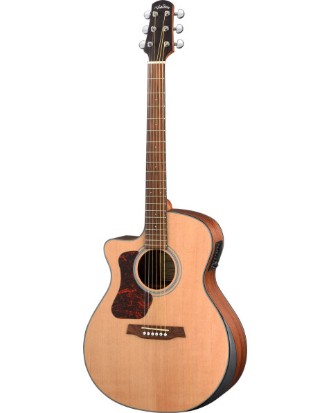 Walden WAG550RCELW Steel String Guitar, Grand Auditorium, Left-handed, Solid Top, EQ, Gigbag