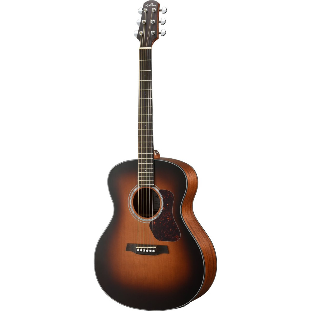 Walden WAG570ETBW Steel String Guitar, Gr. Auditorium, Solid Top, Tobacco Burst, EQ, Gigbag