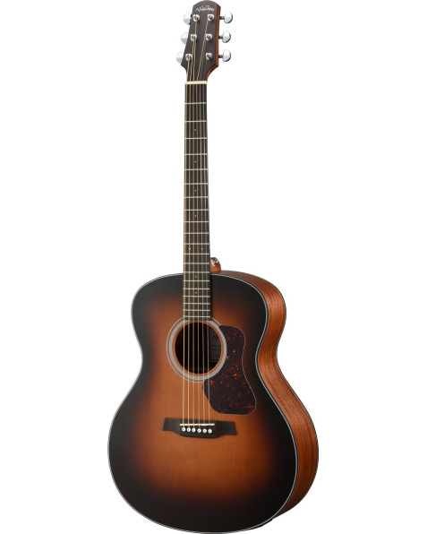 Walden WAG570ETBW Steel String Guitar, Gr. Auditorium, Solid Top, Tobacco Burst, EQ, Gigbag