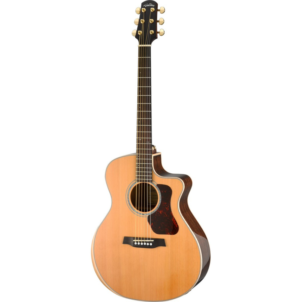 Walden WAG633RCE-G-W Steel String Guitar, Grand Auditorium Cut, armrest, gloss, EQ, Bag