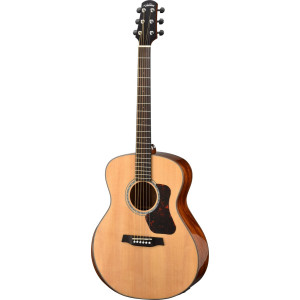 Walden WAG740RE-G-W Steel String Guitar, Grand Auditorium, all solid, armrest, glos s, EQ