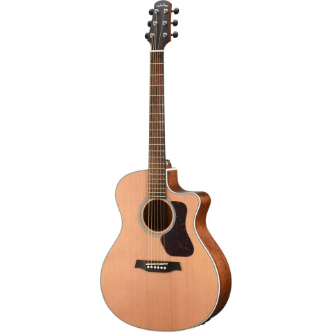 Walden WAG770CEW Steel String Guitar, Grand Auditorium Cut, All Solid, Satin, EQ , Gigbag