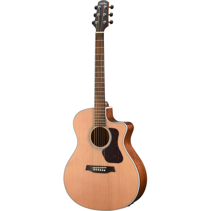 Walden WAG770CEW Steel String Guitar, Grand Auditorium Cut, All Solid, Satin, EQ , Gigbag