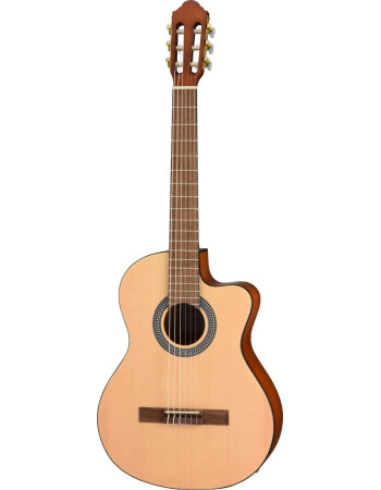Walden WAN255CE Classical Guitar, Cutaway, Laminated, Hawthorne, EQ, satin fini sh