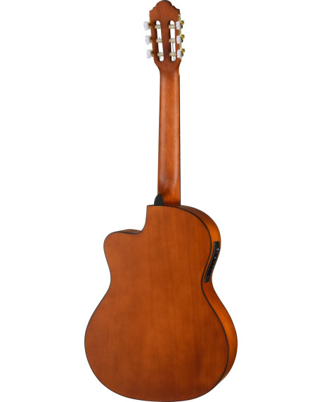 Walden WAN255CE Classical Guitar, Cutaway, Laminated, Hawthorne, EQ, satin fini sh