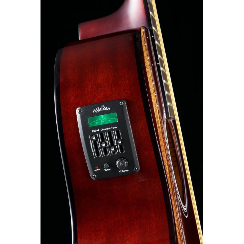 Walden WAO351EW Steel String Guitar, Orchestra Model, Mahogany Top, Gloss Finis h, Gigbag