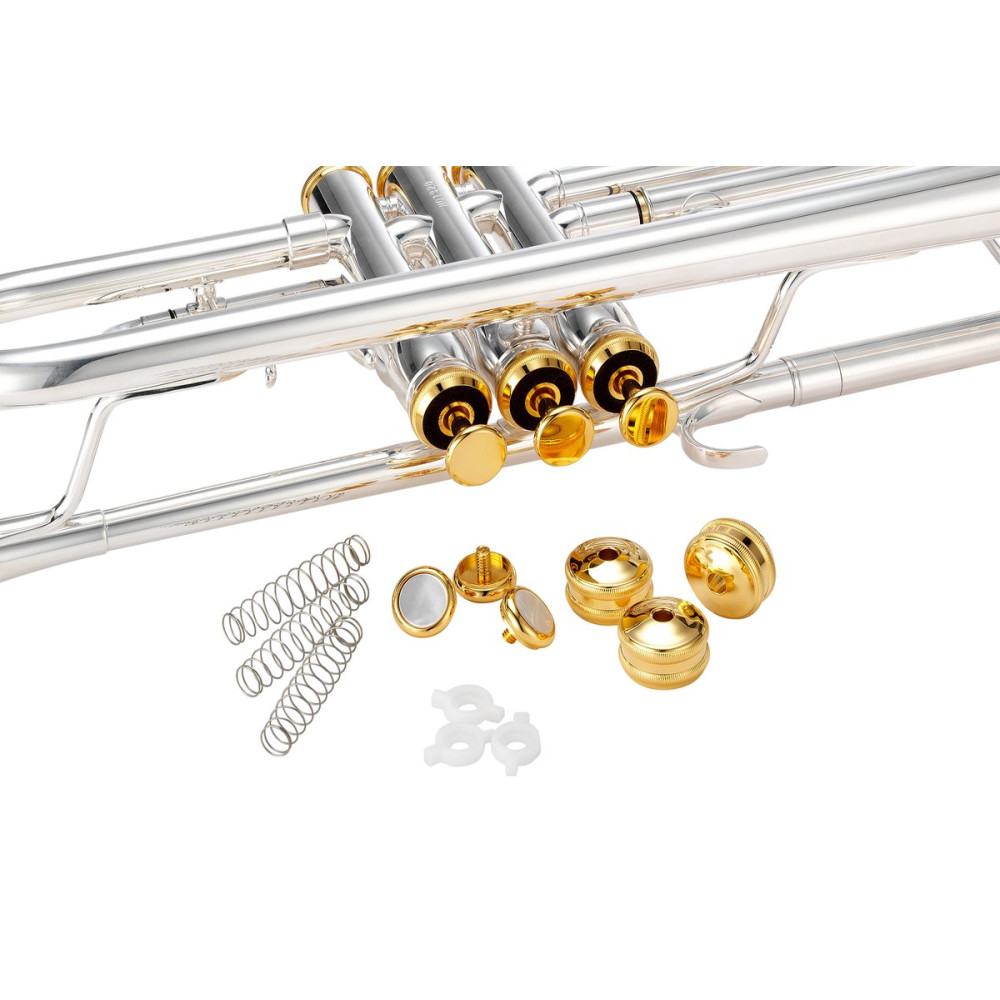XO Brass XO1602RSR4 XO Bb Trumpet, silver-plated, Reversed, 122mm, Rose brass