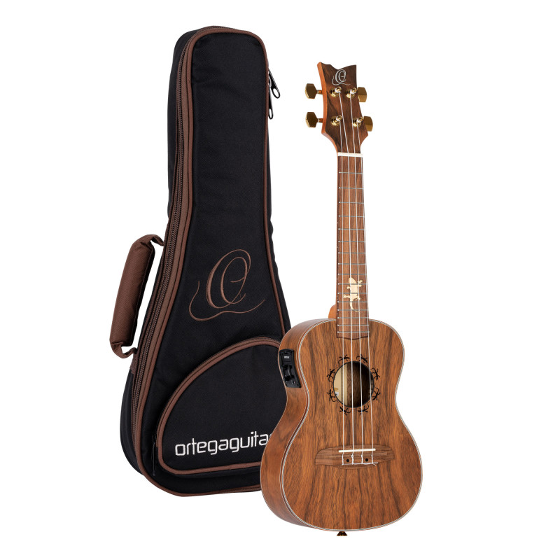 UKULELE CONCERT 4-STR. ORTEGA LIZARD INLAYS, SATIN, PALDAO B-STOCK, INCL. GIGBAG