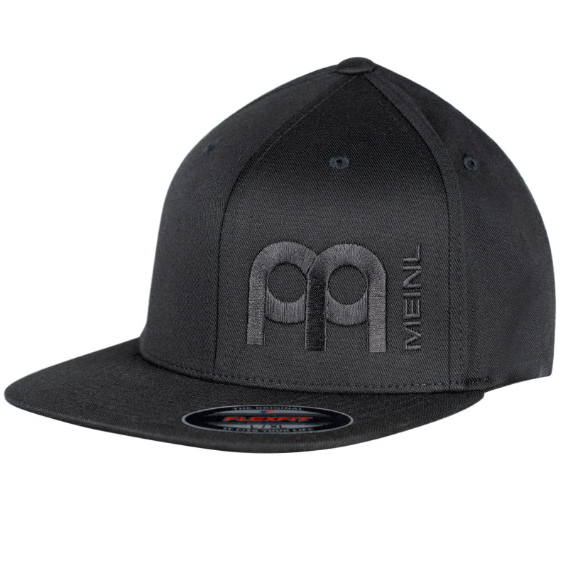 FLEXFIT CAP FLAT VISOR MEINL SIZE S/M BLACK WITH BLACK LOGO ORIG:YUPOONG MODELL 6277FV