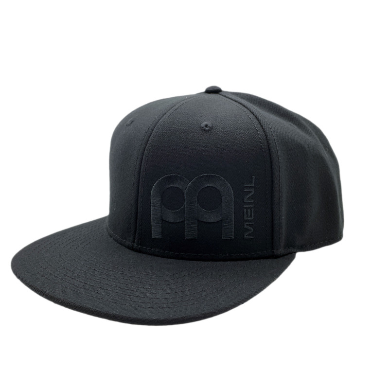 SNAPBACK CAP BLACK/BLACK MEINL EMBROIDED LOGO BLACK CUSTOM MADE - REFINED INSIDE