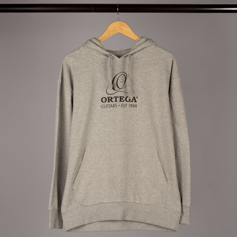 HOODIE GREY ORTEGA W/ BLACK LOGO BACK & FRONT SIZE L