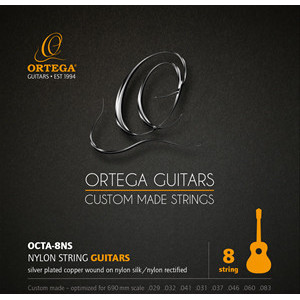 NYLON STRING D-4 ORTEGA SILVER-PLATED COPPER WOUND
