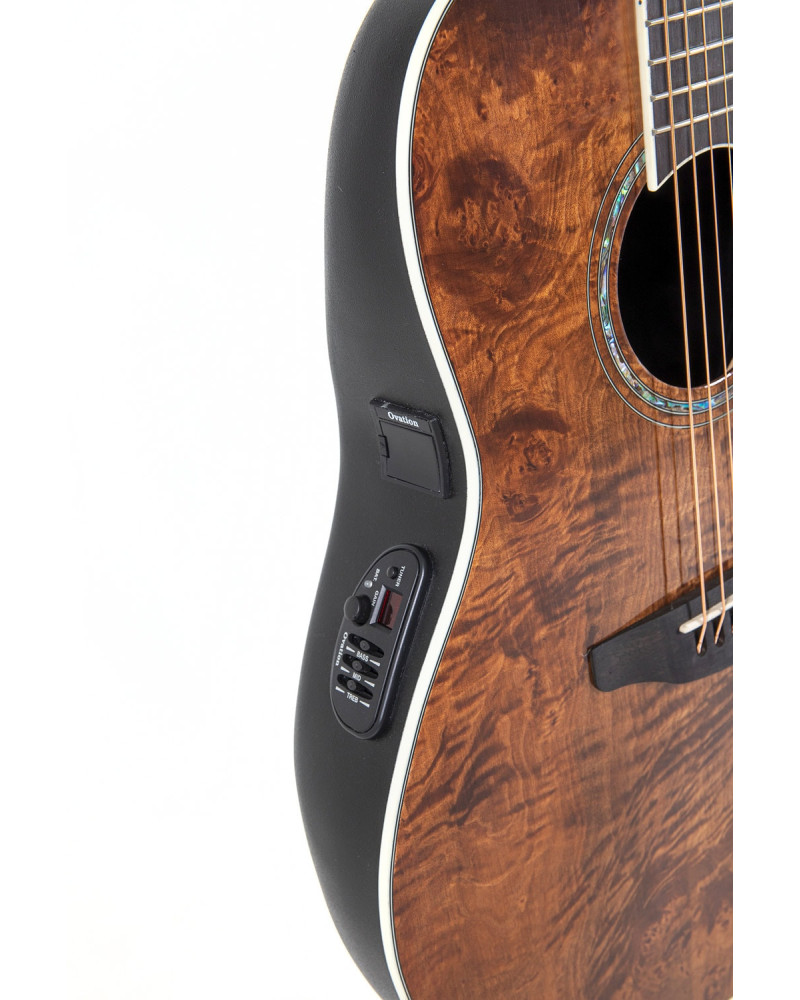 Ovation E – akustická kytara Celebrity Standard Plus Mid Cutaway Nutmeg Burled Maple