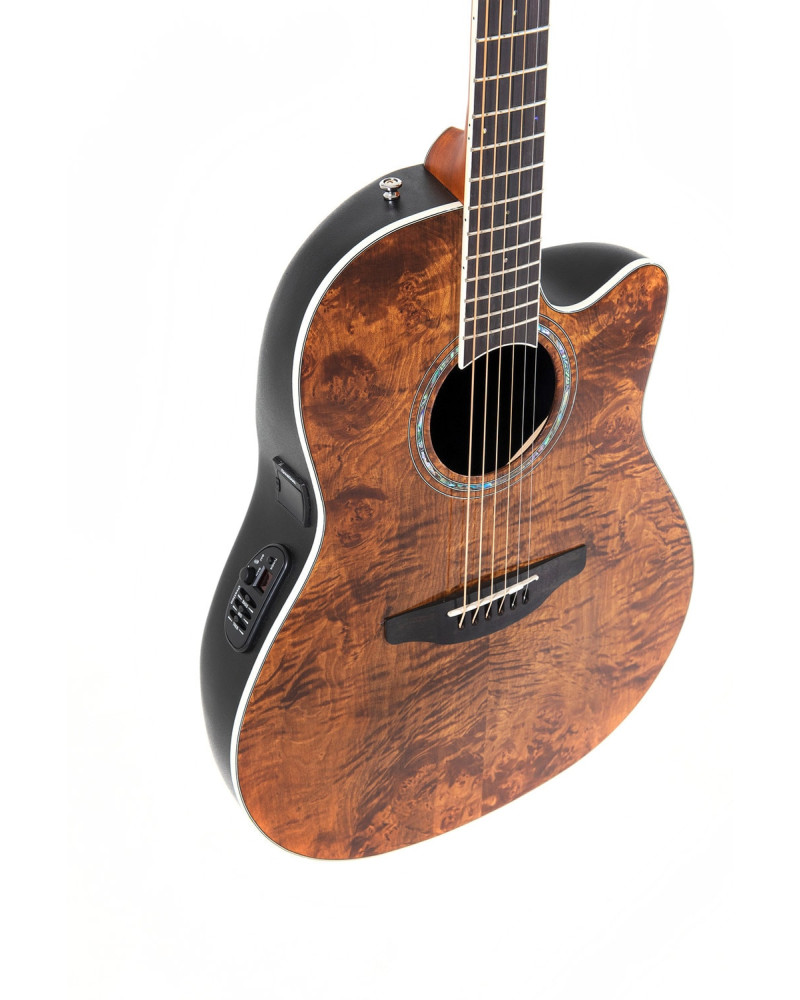 Ovation E – akustická kytara Celebrity Standard Plus Mid Cutaway Nutmeg Burled Maple