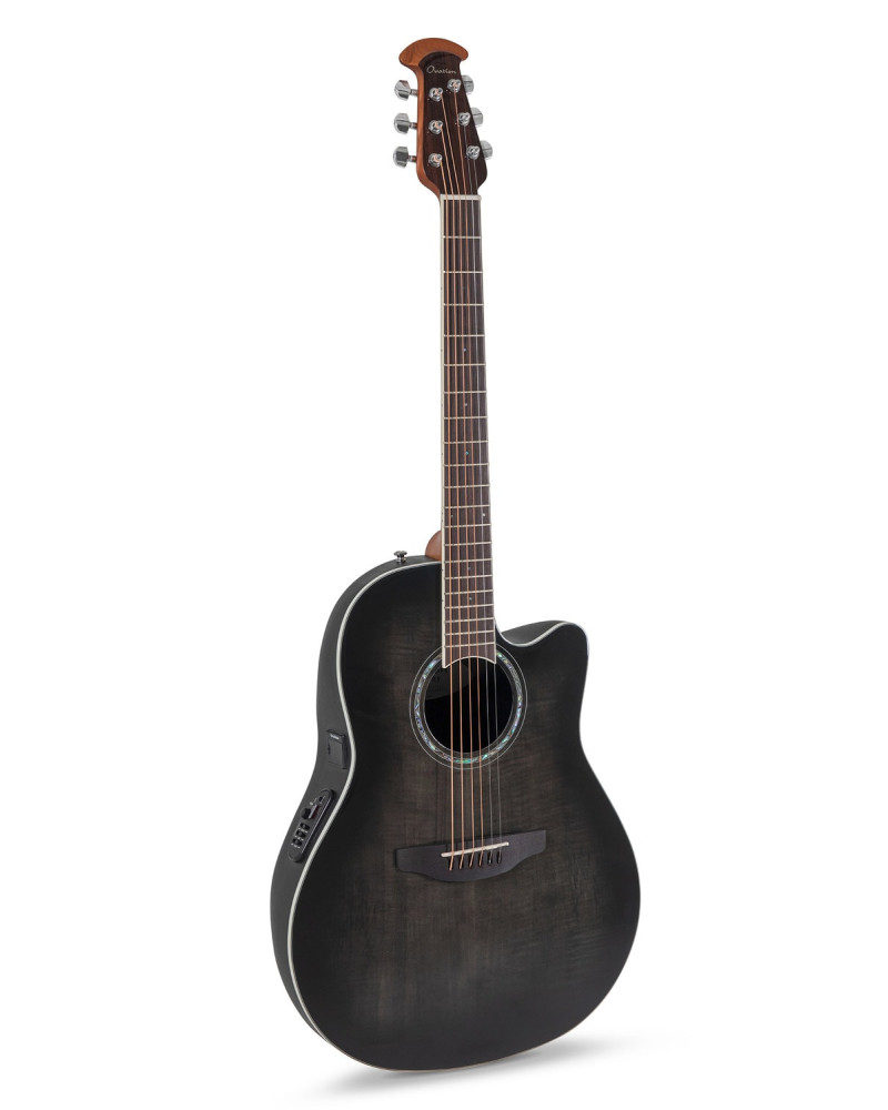 Ovation E – akustická kytara Celebrity Standard Plus Mid Cutaway Transparent Blackburst Flame