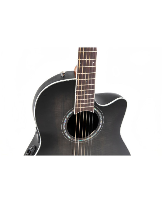 Ovation E – akustická kytara Celebrity Standard Plus Mid Cutaway Transparent Blackburst Flame