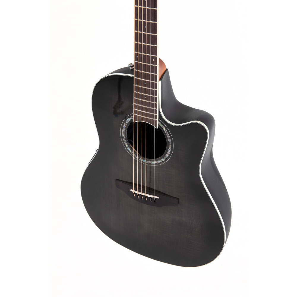 Ovation E – akustická kytara Celebrity Standard Plus Mid Cutaway Transparent Blackburst Flame