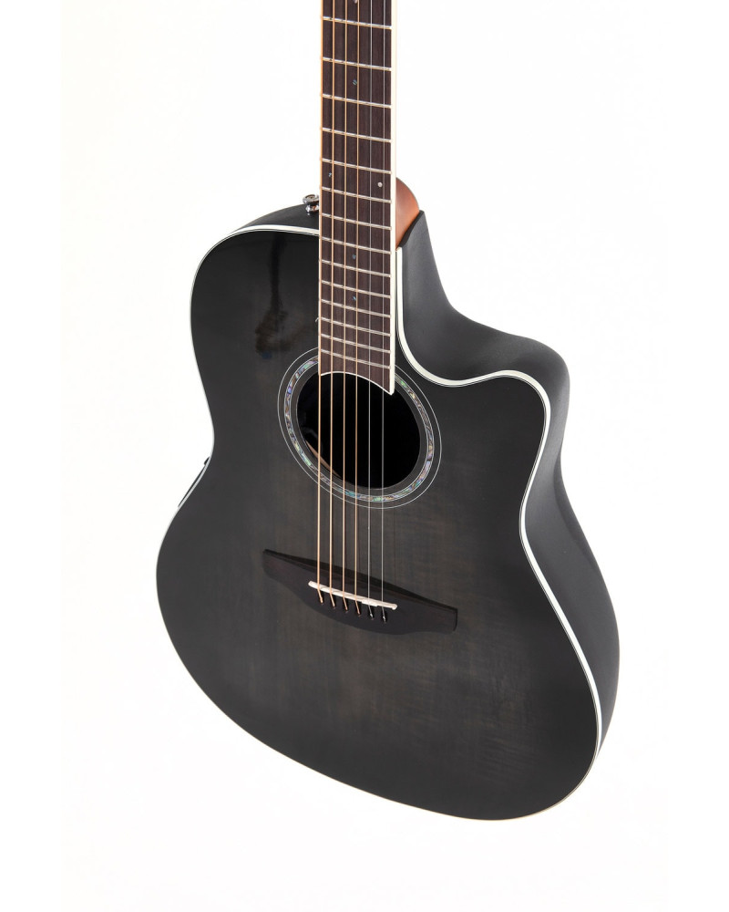 Ovation E – akustická kytara Celebrity Standard Plus Mid Cutaway Transparent Blackburst Flame