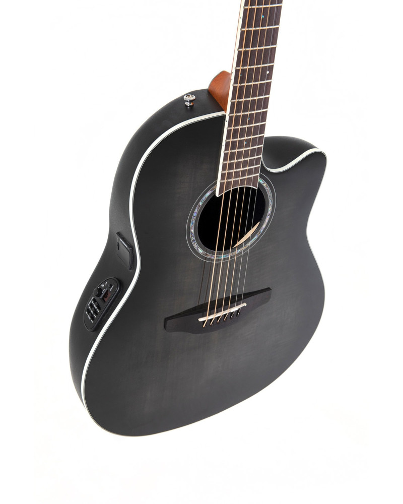 Ovation E – akustická kytara Celebrity Standard Plus Mid Cutaway Transparent Blackburst Flame