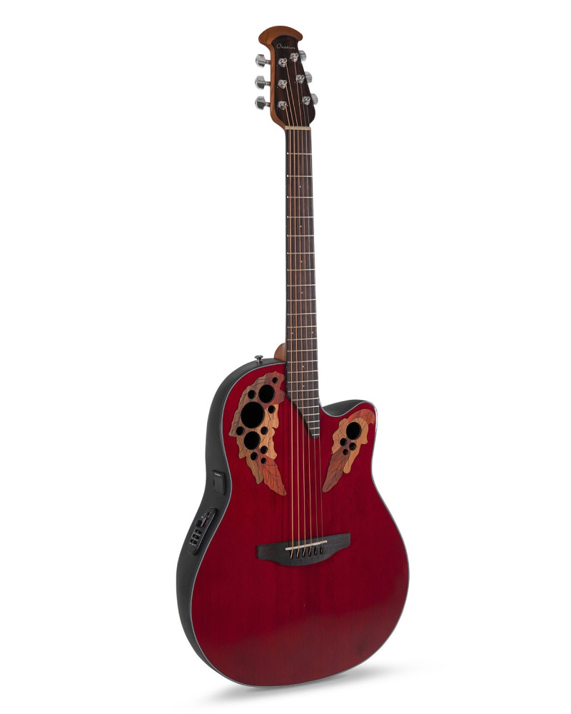 Ovation E – akustická kytara Celebrity Elite Mid Cutaway Ruby Red