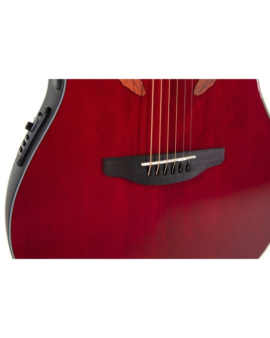 Ovation E – akustická kytara Celebrity Elite Mid Cutaway Ruby Red