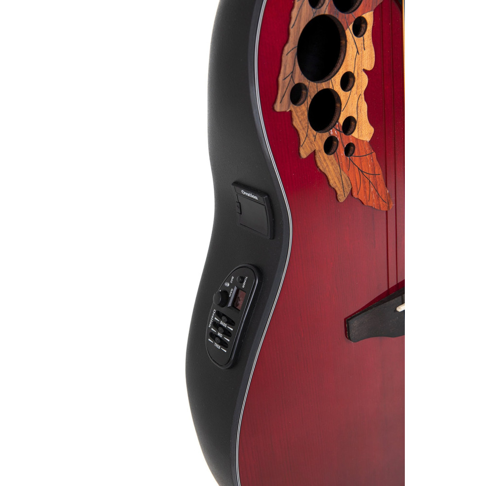 Ovation E – akustická kytara Celebrity Elite Mid Cutaway Ruby Red