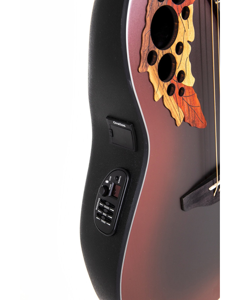 Ovation E – akustická kytara Celebrity Elite Mid Cutaway Reverse Red Burst