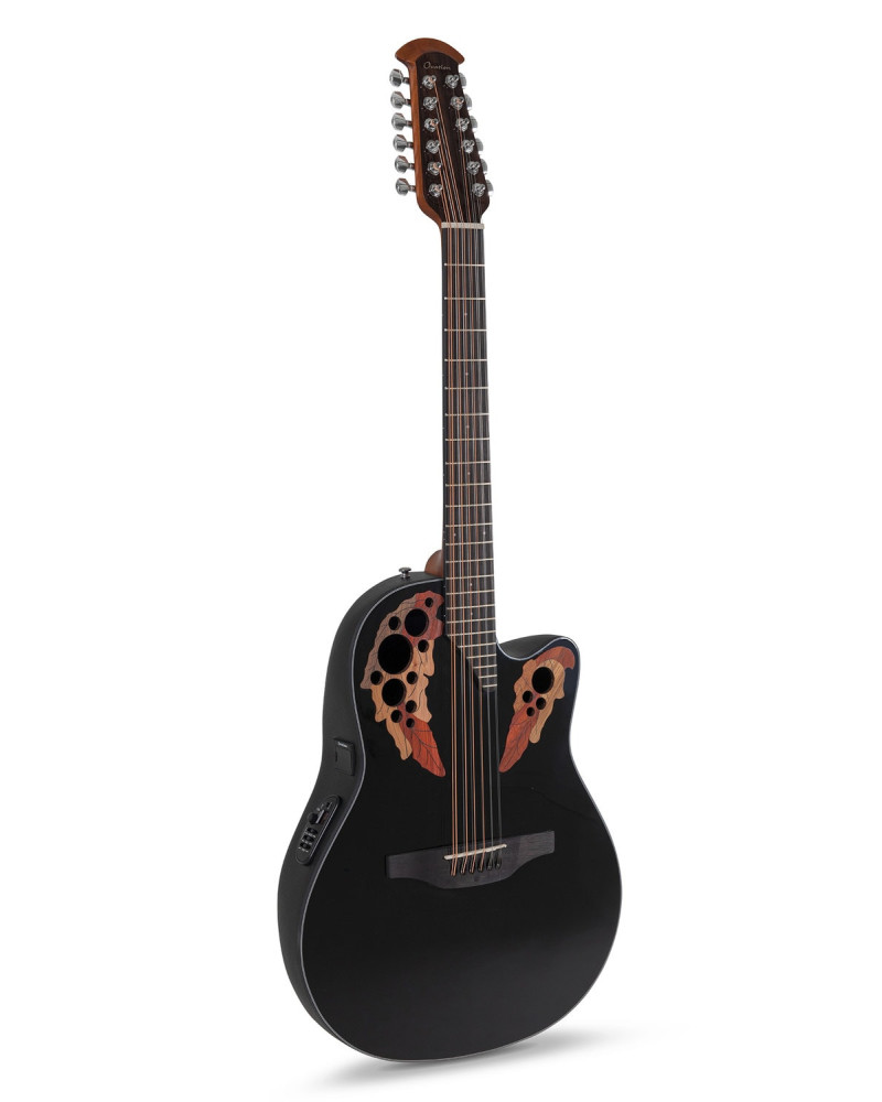 Ovation E – akustická kytara Celebrity Elite Mid Cutaway 12-strunná Černá