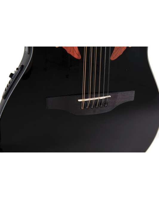Ovation E – akustická kytara Celebrity Elite Mid Cutaway 12-strunná Černá