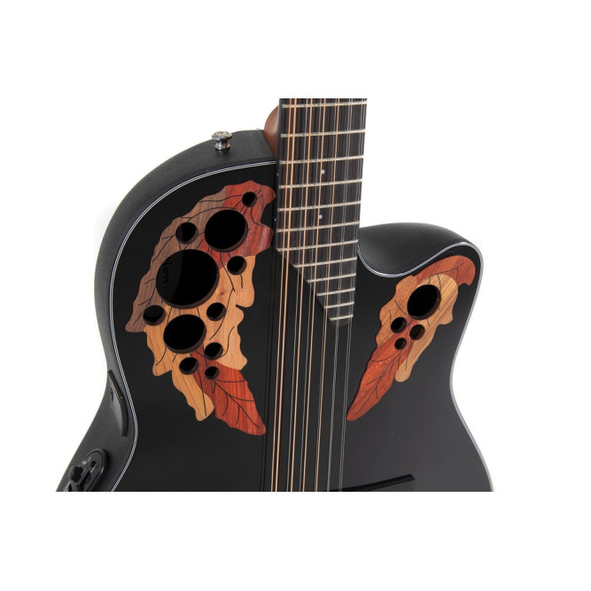 Ovation E – akustická kytara Celebrity Elite Mid Cutaway 12-strunná Černá