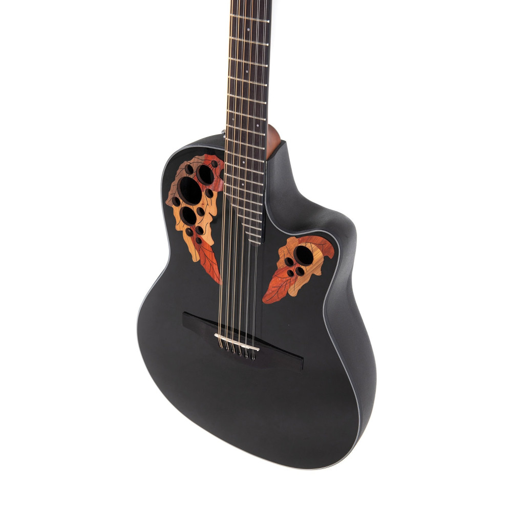 Ovation E – akustická kytara Celebrity Elite Mid Cutaway 12-strunná Černá