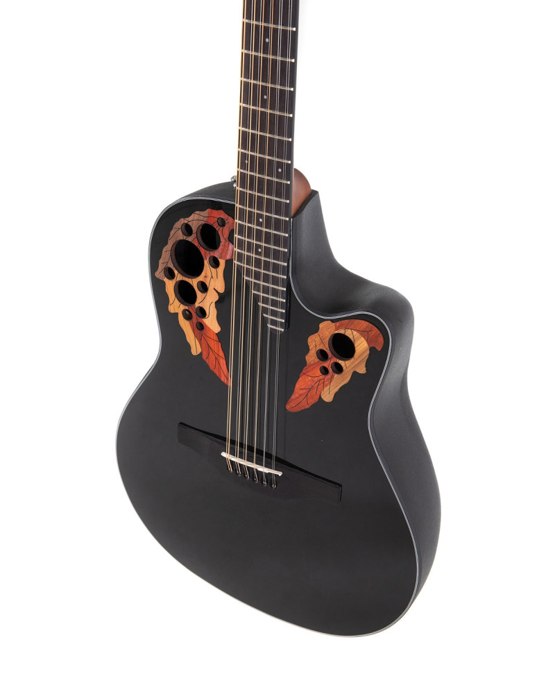 Ovation E – akustická kytara Celebrity Elite Mid Cutaway 12-strunná Černá