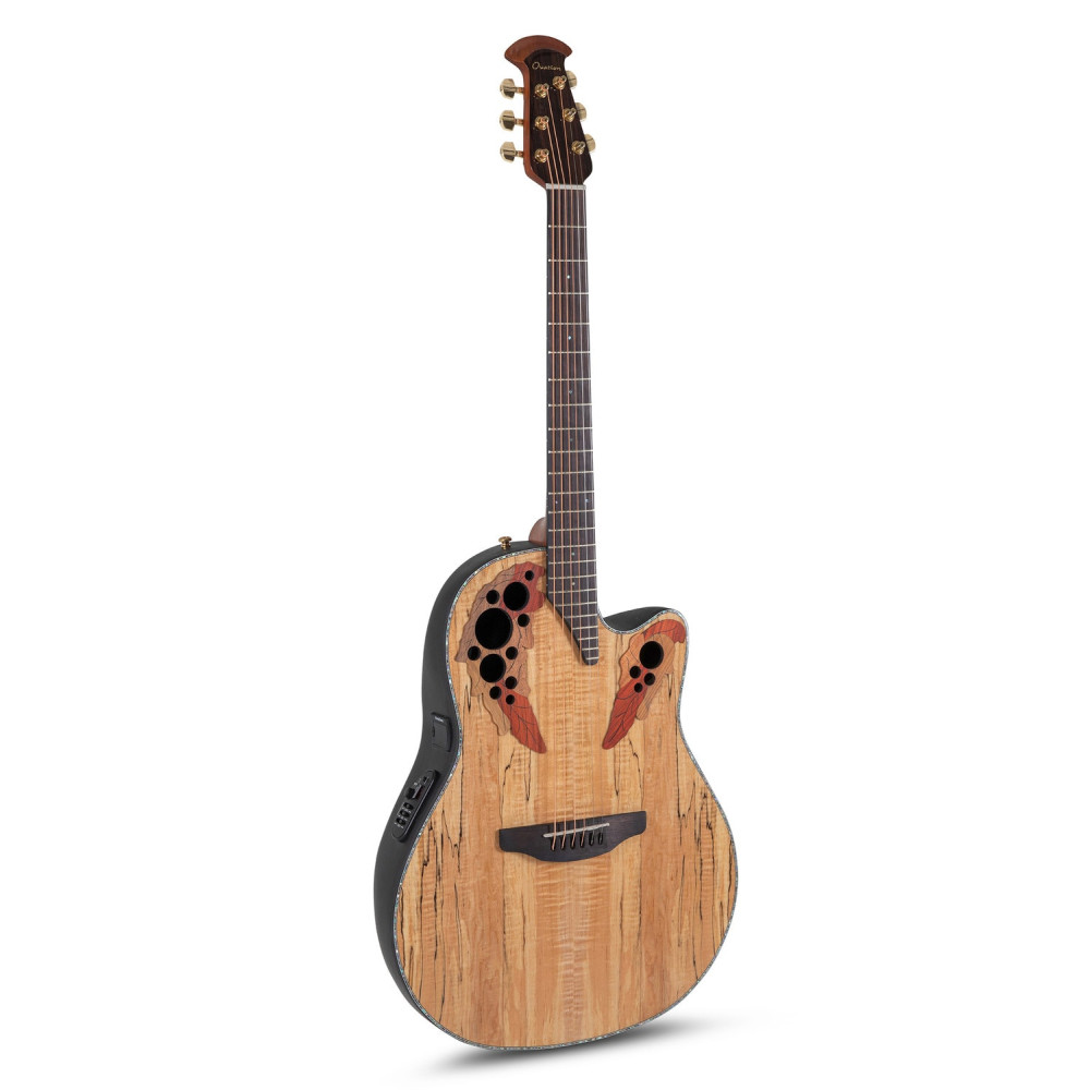 Ovation E – akustická kytara Celebrity Elite Plus Mid Cutaway Natural Spalted Maple