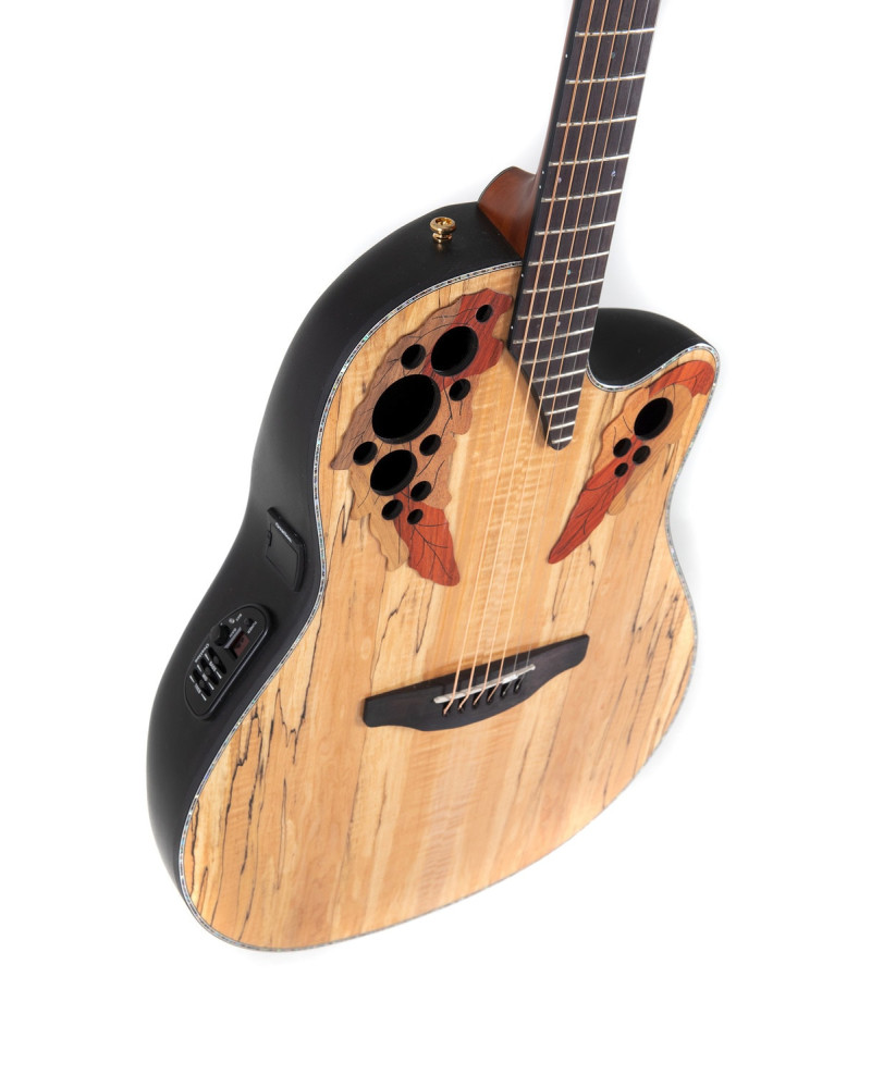 Ovation E – akustická kytara Celebrity Elite Plus Mid Cutaway Natural Spalted Maple