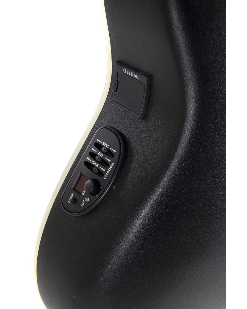 Ovation E – akustická kytara Celebrity Elite Plus Mid Cutaway Lefthand Ruby Burst