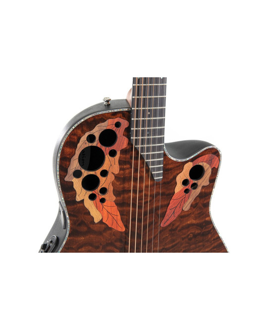 Ovation E – akustická kytara Celebrity Elite Plus Mid Cutaway Dark Tiger Eye