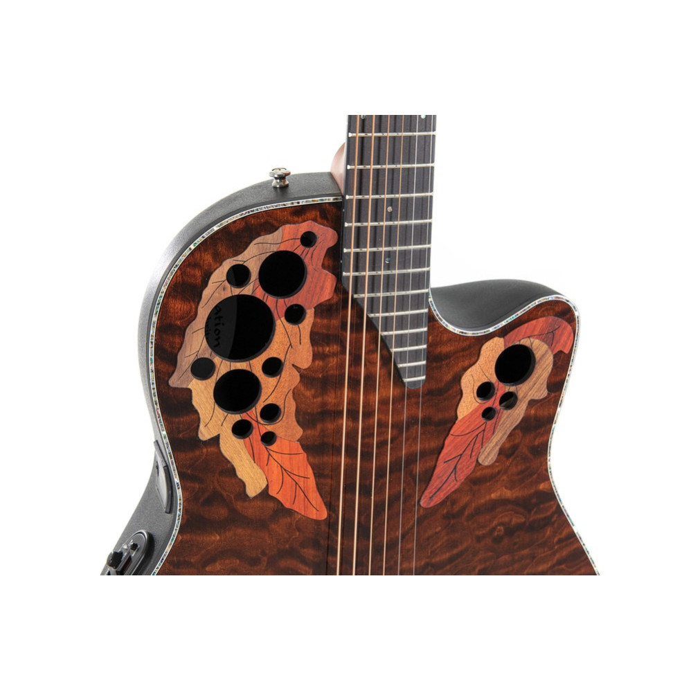 Ovation E – akustická kytara Celebrity Elite Plus Mid Cutaway Dark Tiger Eye