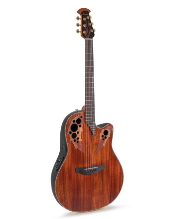 Ovation E – akustická kytara Celebrity Elite Plus Mid Cutaway Figured Koa
