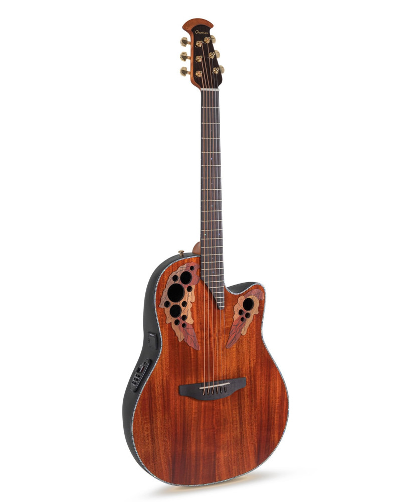 Ovation E – akustická kytara Celebrity Elite Plus Mid Cutaway Figured Koa