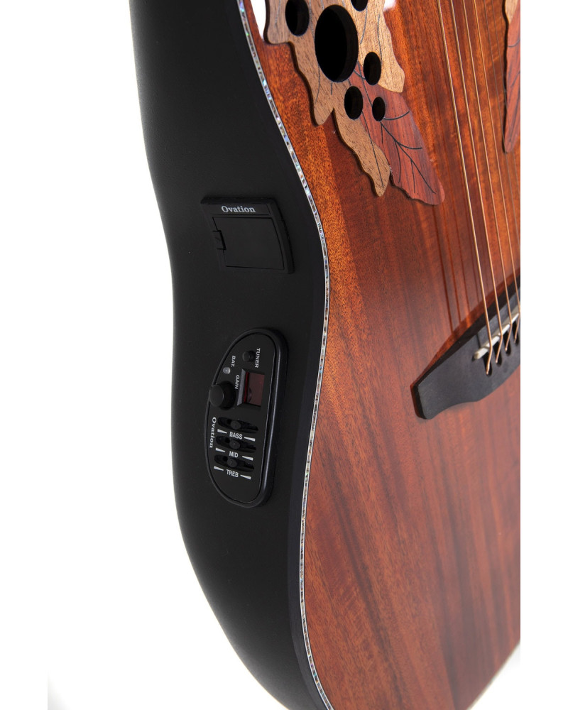 Ovation E – akustická kytara Celebrity Elite Plus Mid Cutaway Figured Koa