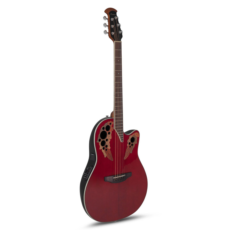 Ovation E – akustická kytara Celebrity Elite Super Shallow Cutaway Ruby Red