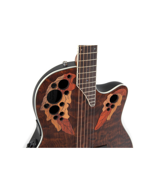 Ovation E – akustická kytara Celebrity Elite Plus Super Shallow Dark Tiger Eye